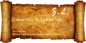 Zakariás Lukács névjegykártya